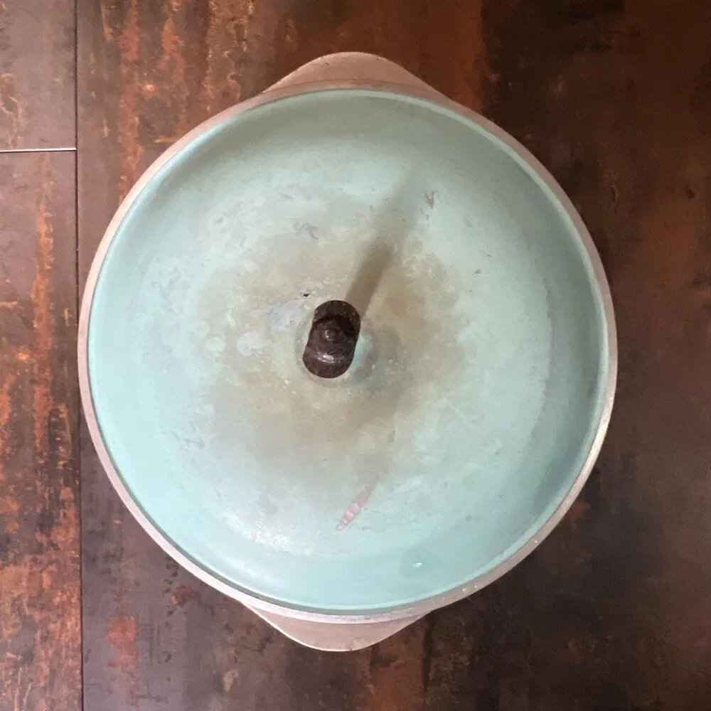 Antique Vintage Club Aluminum Turquoise 4-Quart Dutch Oven Stock Pot Pan